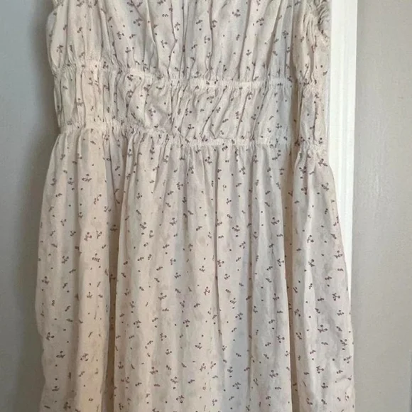 Cream Floral Smocked Dress - Picture 5 of 5